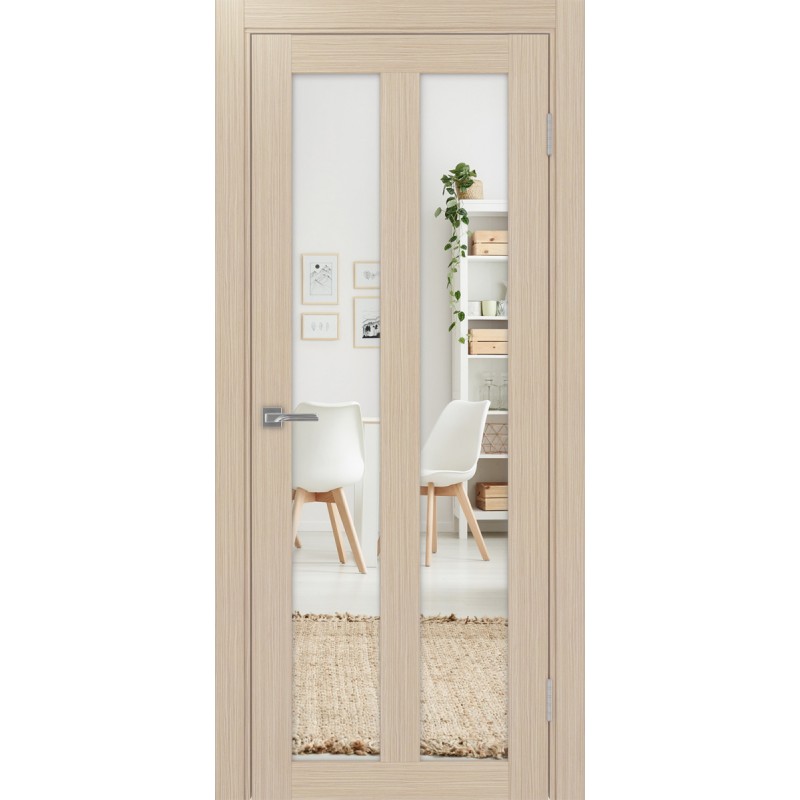 Межкомнатная дверь Турин 521.22, цвет дуб беленый FL, заполнение Зеркало/Зеркало, размер 200*80 см.