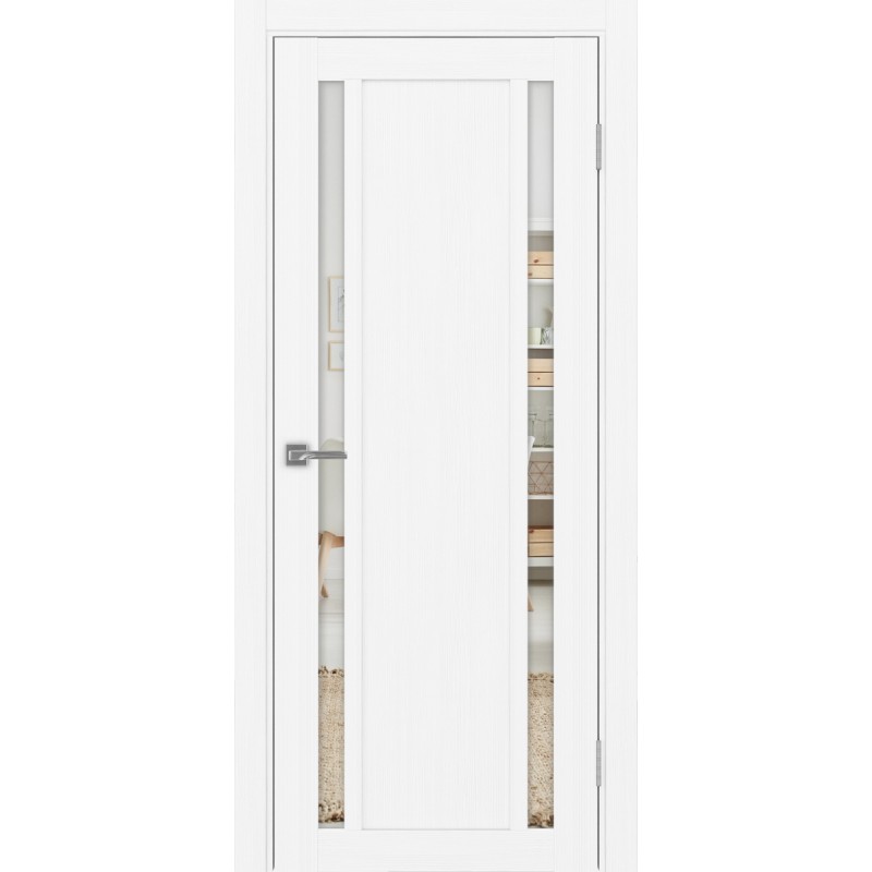 Межкомнатная дверь Турин 522.212, цвет белый лёд, заполнение Зеркало/Зеркало, размер 200*80 см.