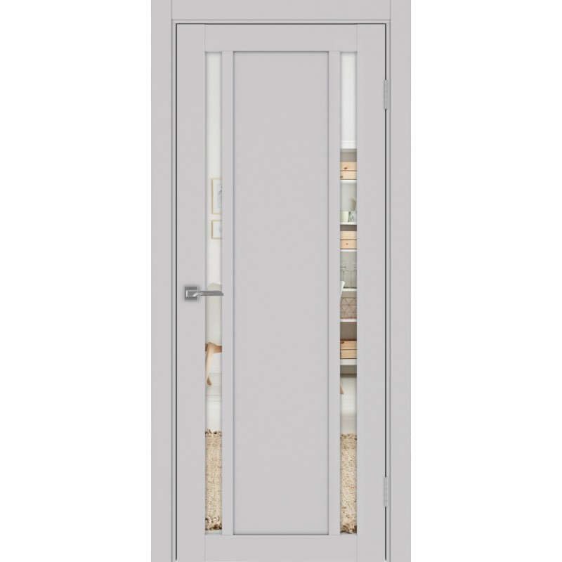 Межкомнатная дверь Турин 522.212, цвет пепельный, заполнение Зеркало/Зеркало, размер 200*80 см.