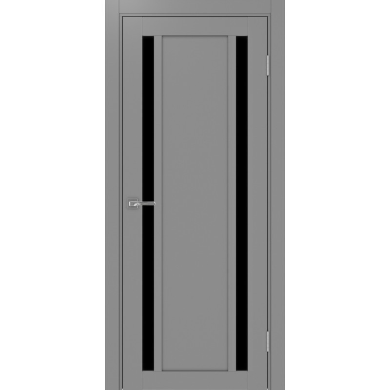 Межкомнатная дверь Турин 522.212, цвет серый, заполнение LACчерный, размер 200*80 см.