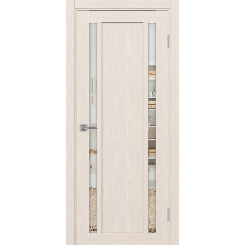 Межкомнатная дверь Турин 522.212, цвет ясень перламутровый, заполнение Зеркало/Зеркало, размер 200*80 см.