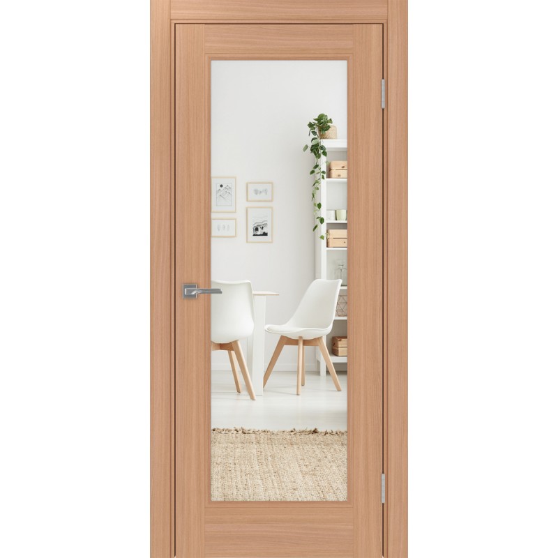 Межкомнатная дверь Турин Neo 501.2, цвет ясень тёмный, заполнение Зеркало/Зеркало, размер 200*80 см.