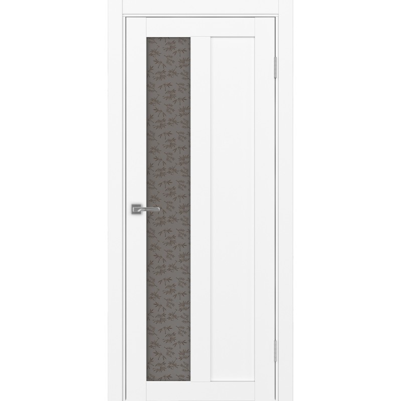 Межкомнатная дверь Турин 521.21, цвет белый снежный, заполнение Дали бронзовое, размер 200*80 см.