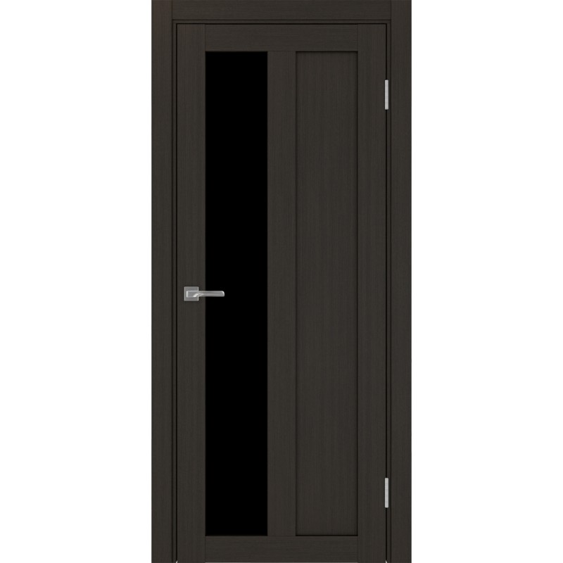 Межкомнатная дверь Турин 521.21, цвет венге FL, заполнение LACчерный, размер 200*80 см.