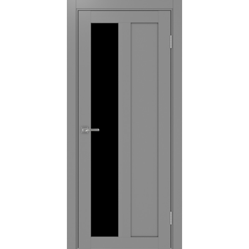 Межкомнатная дверь Турин 521.21, цвет серый, заполнение LACчерный, размер 200*80 см.