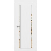 Турин 522AПП.212, цвет Белый лёд, молдинг алюм.чёрный, стекло Зеркало/Зеркало, размер 80*200 см.