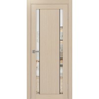 Турин 522AПП.212, цвет Дуб беленый FL, молдинг алюм.чёрн стекло Зеркало/Зеркало, размер 80*200 см.