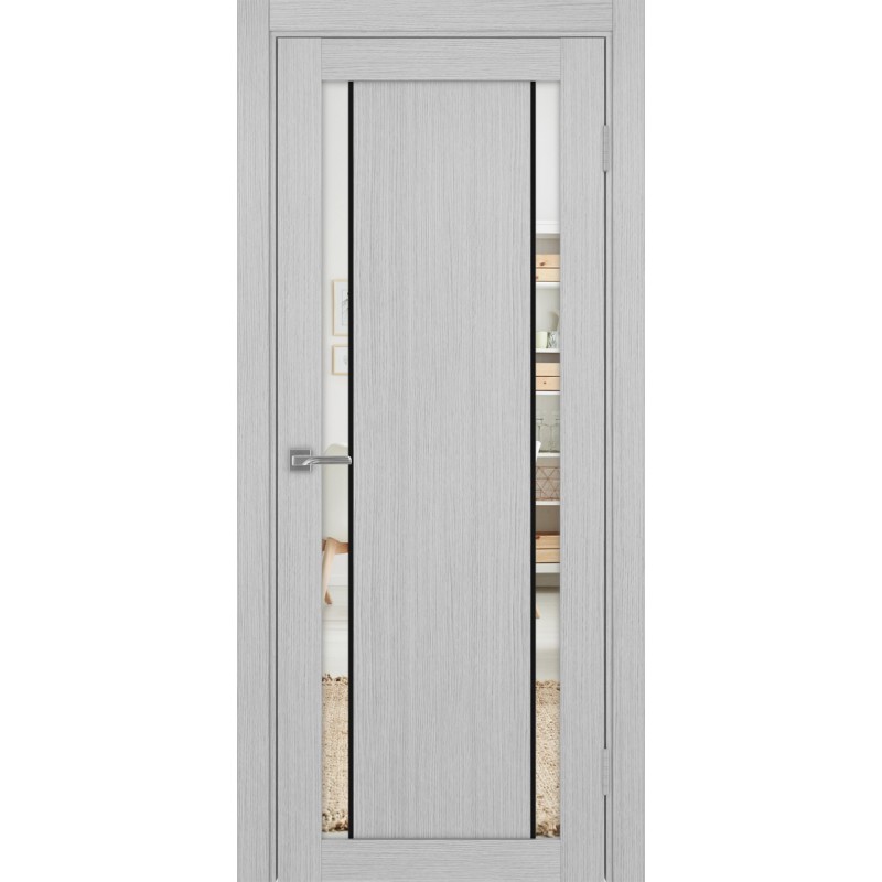 Межкомнатная дверь Турин 522.212 АПП молдинг SB, цвет дуб серый FL, заполнение Зеркало/Зеркало, размер 200*80 см.