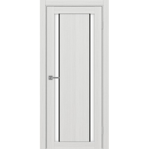 Турин 522AПП.212, цвет Ясень серебристый, молдинг алюм.чёрн стекло LACбелый, размер 80*200 см.