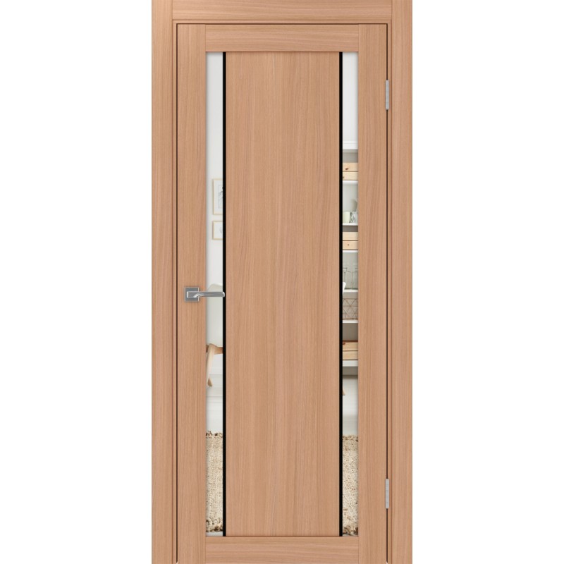 Межкомнатная дверь Турин 522.212 АПП молдинг SB, цвет ясень тёмный, заполнение Зеркало/Зеркало, размер 200*80 см.