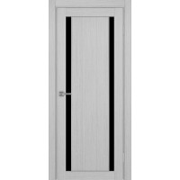 Турин 522AПП.212, цвет Дуб Серый FL, молдинг алюм.хром стекло LACчерный, размер 80*200 см.