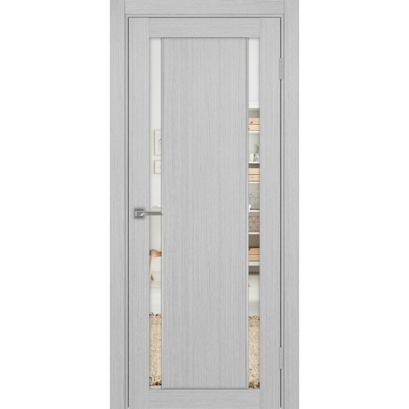 Межкомнатная дверь Турин 522.212 АПП молдинг SC, цвет дуб серый FL, заполнение Зеркало/Зеркало, размер 200*80 см.