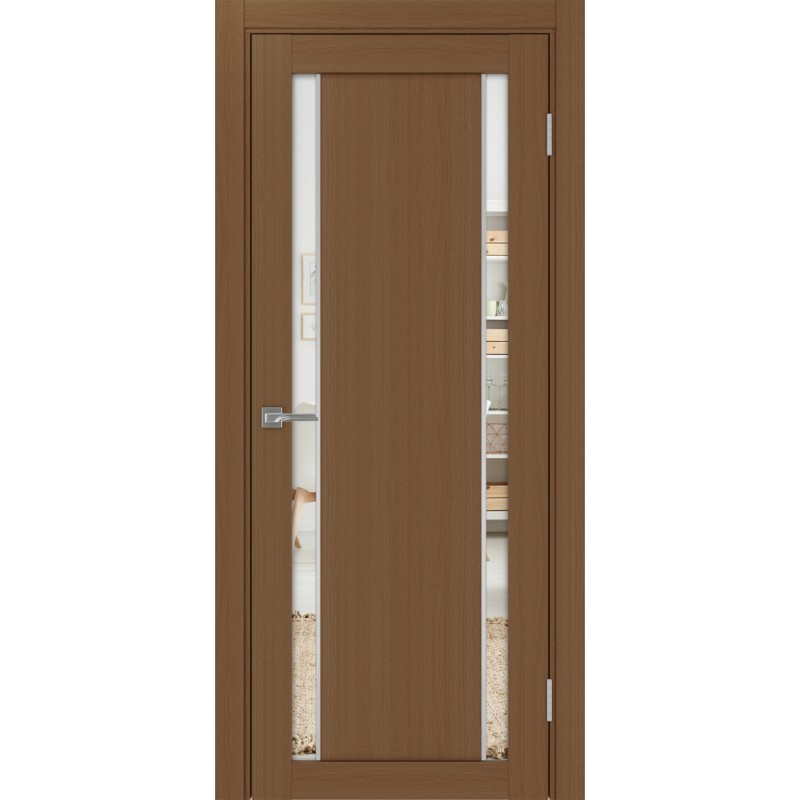 Межкомнатная дверь Турин 522.212 АПП молдинг SC, цвет орех NL, заполнение Зеркало/Зеркало, размер 200*80 см.