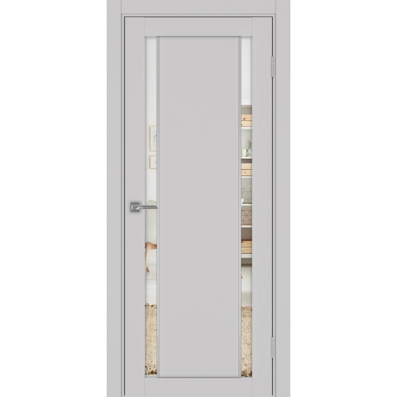 Межкомнатная дверь Турин 522.212 АПП молдинг SC, цвет пепельный, заполнение Зеркало/Зеркало, размер 200*80 см.