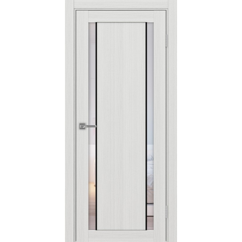 Межкомнатная дверь Турин 522.212 АПС молдинг SB, цвет ясень серебристый, заполнение Прозрачное, размер 200*80 см.