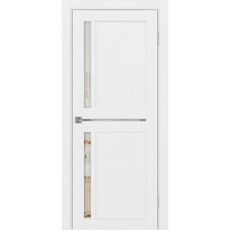 Межкомнатная дверь Турин 523.221, цвет белый лёд, заполнение Зеркало/Зеркало, размер 200*80 см.