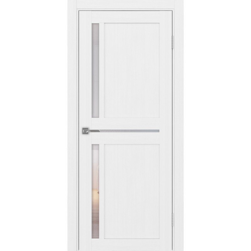 Межкомнатная дверь Турин 523.221, цвет белый лёд, заполнение Прозрачное, размер 200*80 см.