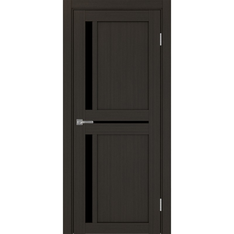 Межкомнатная дверь Турин 523.221, цвет венге FL, заполнение LACчерный, размер 200*80 см.