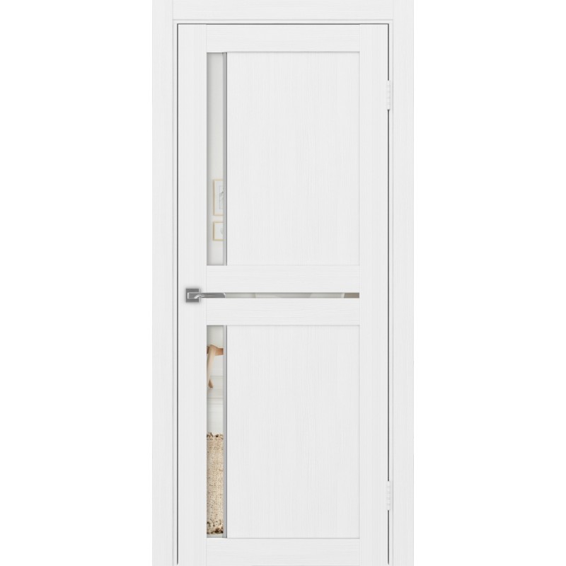 Межкомнатная дверь Турин 523.221 АПП молдинг SC, цвет белый лёд, заполнение Зеркало/Зеркало, размер 200*80 см.