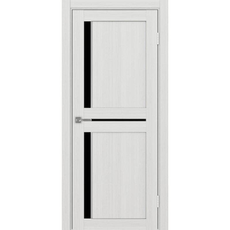 Межкомнатная дверь Турин 523.221 АПП молдинг SC, цвет ясень серебристый, заполнение LACчерный, размер 200*80 см.