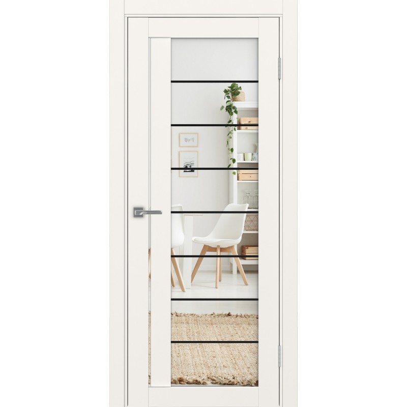 Межкомнатная дверь Турин 524.22 АСС молдинг SB, цвет, бежевый, заполнение Зеркало/Зеркало, размер 200*80 см.