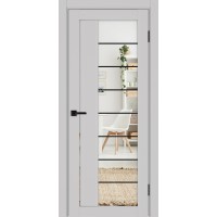 Турин 524.22 АСС молдинг SB, цвет пепельный, заполнение Зеркало/Зеркало, размер 200*80 см.