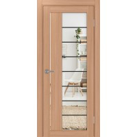 Турин 524.22 АСС молдинг SB, цвет ясень тёмный, заполнение Зеркало/Зеркало, размер 200*80 см.