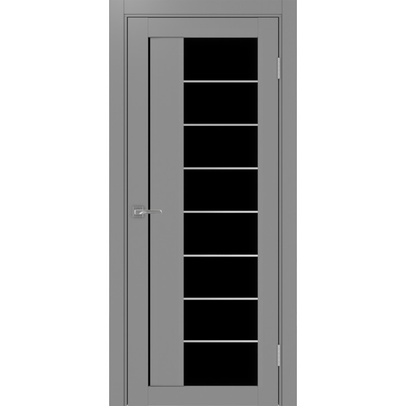 Межкомнатная дверь Турин 524.22 АСС молдинг SC, цвет серый, заполнение LACчерный, размер 200*80 см.
