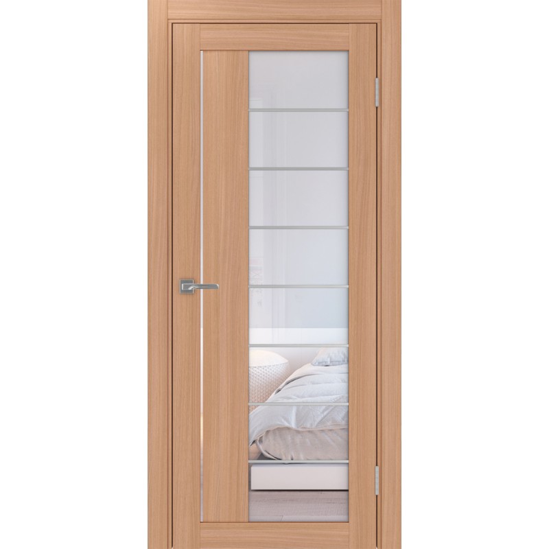 Межкомнатная дверь Турин 524.22 АСС молдинг SC, цвет ясень тёмный, заполнение Прозрачное, размер 200*80 см.