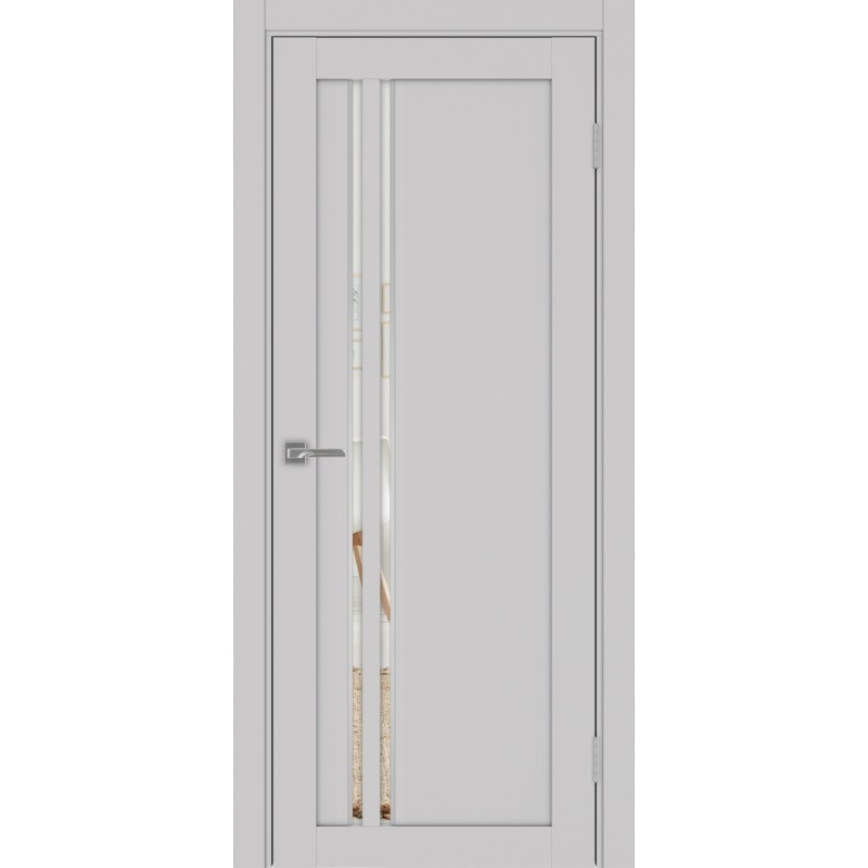 Межкомнатная дверь Турин 525.121 АПС молдинг SC, цвет пепельный, заполнение Зеркало, размер 200*80 см.