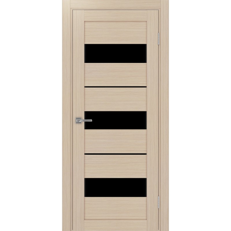 Межкомнатная дверь Турин 526.122, цвет Дуб беленый FL стекло LACчерный, размер 80*200 см.