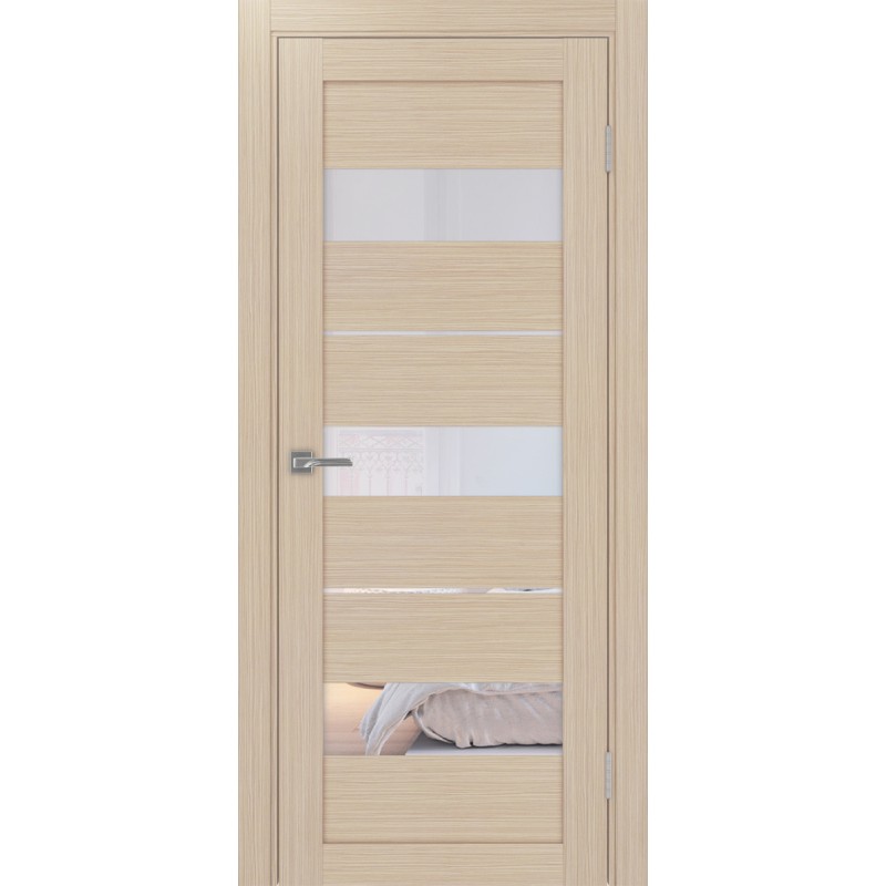 Межкомнатная дверь Турин 526.122, цвет Дуб беленый FL стекло Прозрачное, размер 80*200 см.