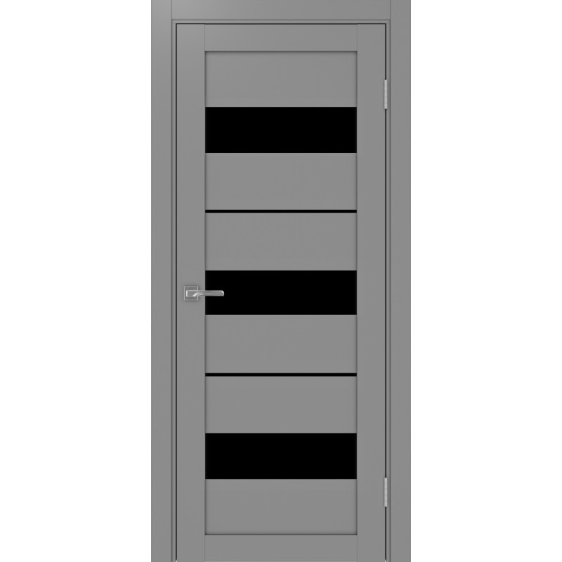 Межкомнатная дверь Турин 526.122, цвет серый, заполнение LACчерный, размер 200*80 см.