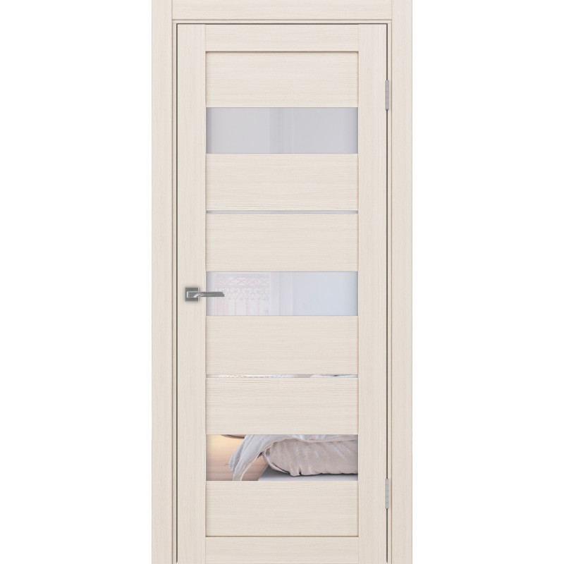 Межкомнатная дверь Турин 526.122, цвет ясень перламутровый, заполнение Прозрачное, размер 200*80 см.