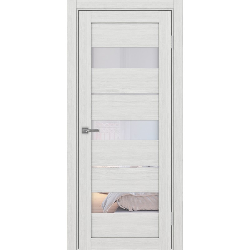 Межкомнатная дверь Турин 526.122, цвет ясень серебристый, заполнение Прозрачное, размер 200*80 см.