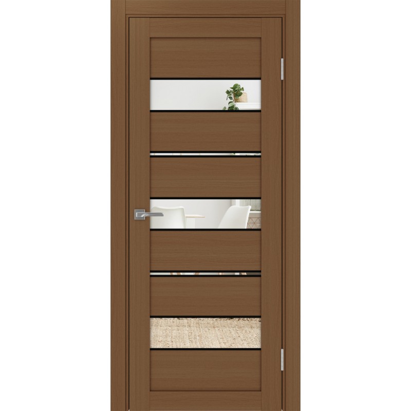 Межкомнатная дверь Турин 526.122 АППmax молдинг SB, цвет орех NL, заполнение Зеркало/Зеркало, размер 200*80 см.