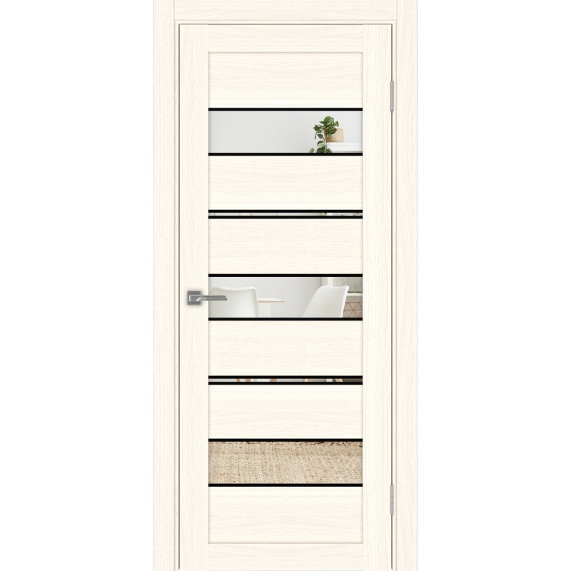 Межкомнатная дверь Турин 526.122 АППmax молдинг SB, цвет ясень светлый, заполнение Зеркало/Зеркало, размер 200*80 см.