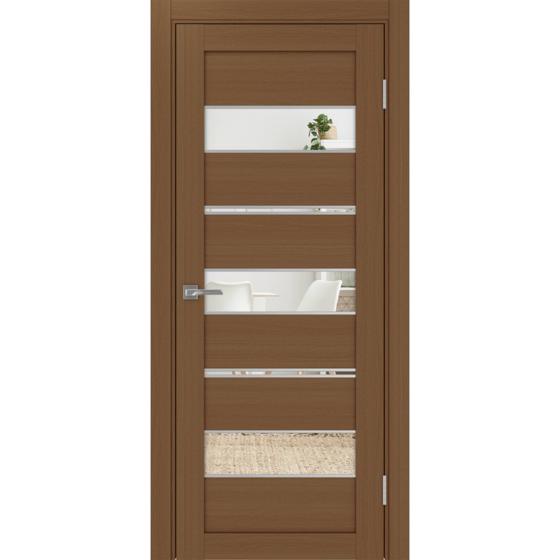 Межкомнатная дверь Турин 526.122 АППmax молдинг SC, цвет орех NL, заполнение Зеркало/Зеркало, размер 200*80 см.