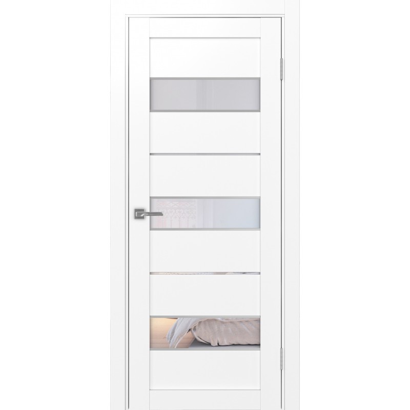 Межкомнатная дверь Турин 526.122 АПС молдинг SC, цвет белый снежный, заполнение Прозрачное, размер 200*80 см.