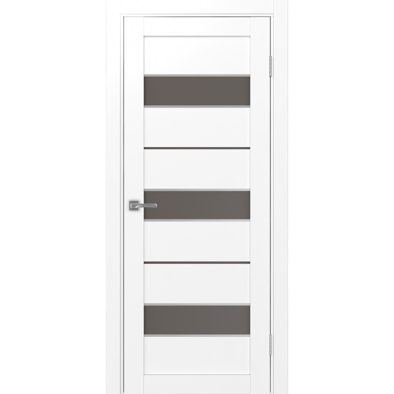 Межкомнатная дверь Турин 526.122 АПС молдинг SC, цвет белый снежный, заполнение Бронза матовое, размер 200*80 см.