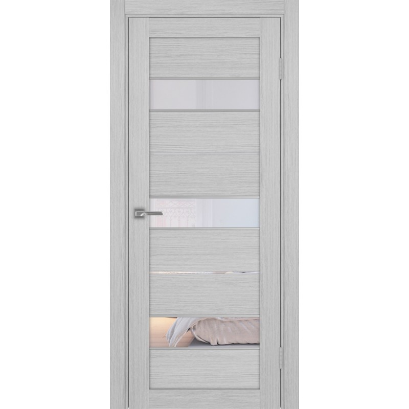 Межкомнатная дверь Турин 526.122 АПС молдинг SC, цвет дуб серый FL, заполнение Прозрачное, размер 200*80 см.