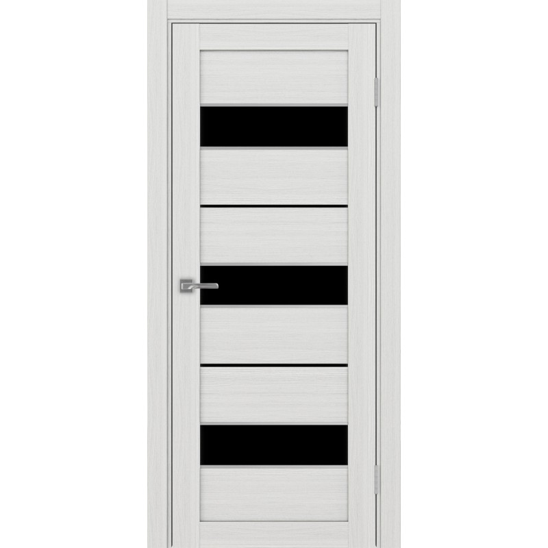 Межкомнатная дверь Турин 526.122 АПС молдинг SC, цвет ясень серебристый, заполнение LACчерный, размер 200*80 см.