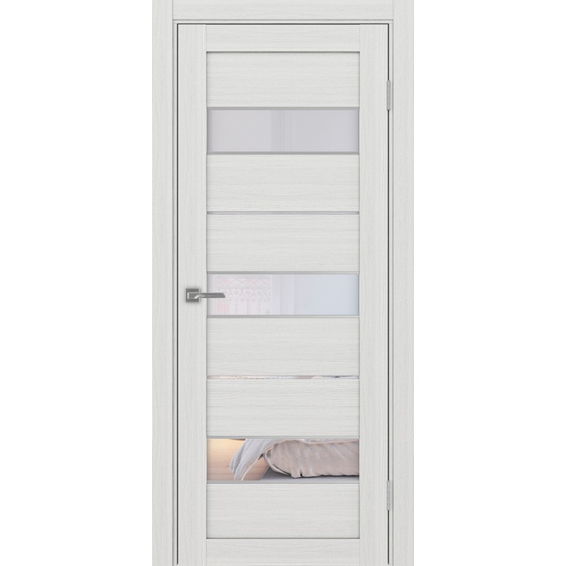 Межкомнатная дверь Турин 526.122 АПС молдинг SC, цвет ясень серебристый, заполнение Прозрачное, размер 200*80 см.