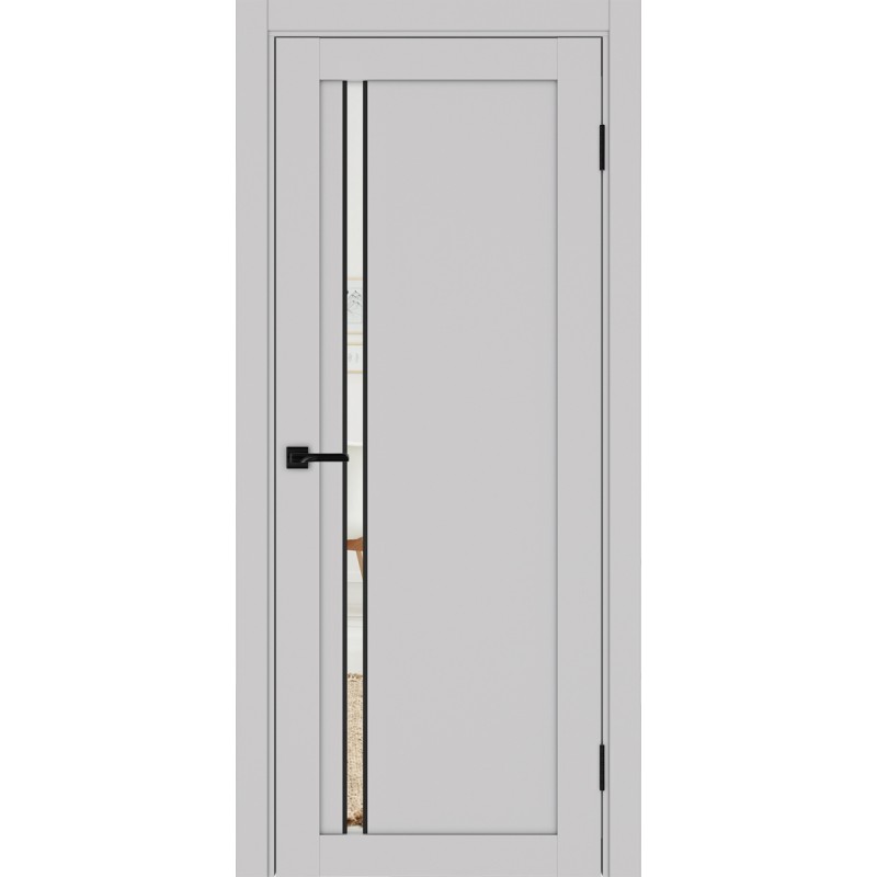 Межкомнатная дверь Турин 527.121 АПС молдинг SB, цвет пепельный, заполнение Зеркало, размер 200*80 см.
