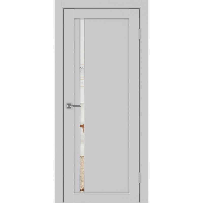 Межкомнатная дверь Турин 527.121 АПС молдинг SC, цвет пепельный, заполнение Зеркало, размер 200*80 см.