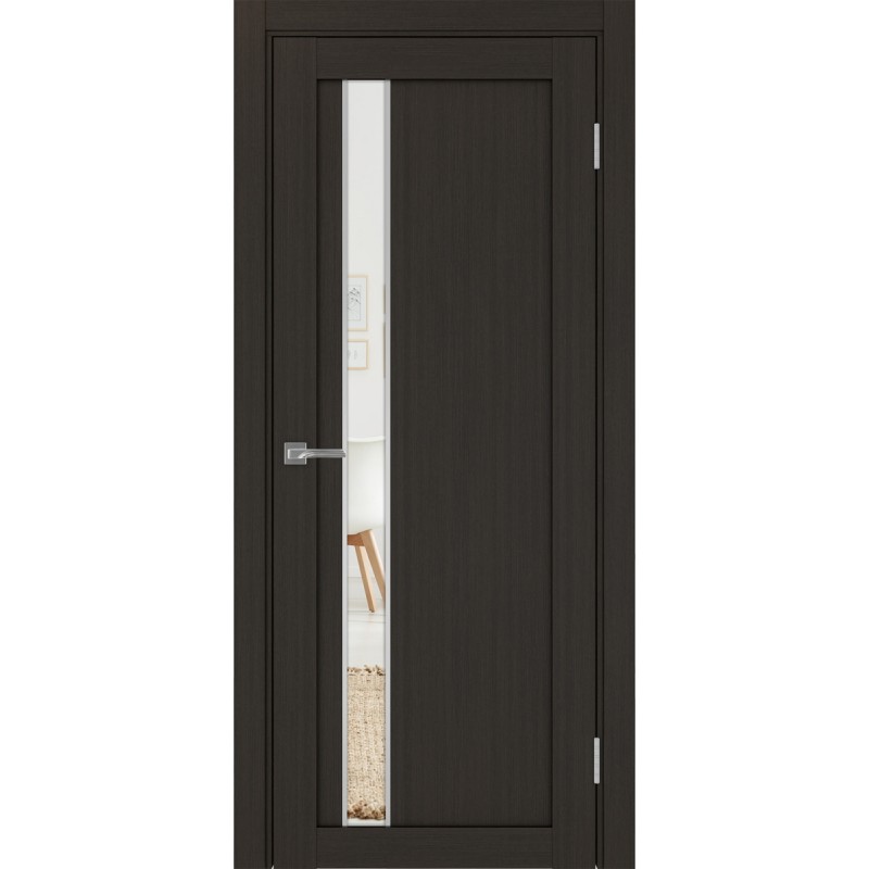 Межкомнатная дверь Турин 528.121 АПП молдинг SC, цвет венге FL, заполнение Зеркало/Зеркало, размер 200*80 см.