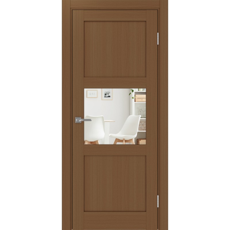 Межкомнатная дверь Турин 530.121, цвет орех NL, заполнение Зеркало/Зеркало, размер 200*80 см.