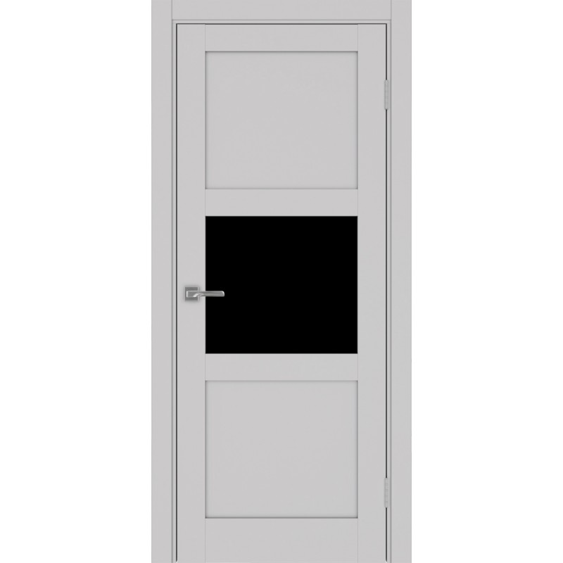 Межкомнатная дверь Турин 530.121, цвет пепельный, заполнение LACчерный, размер 200*80 см.