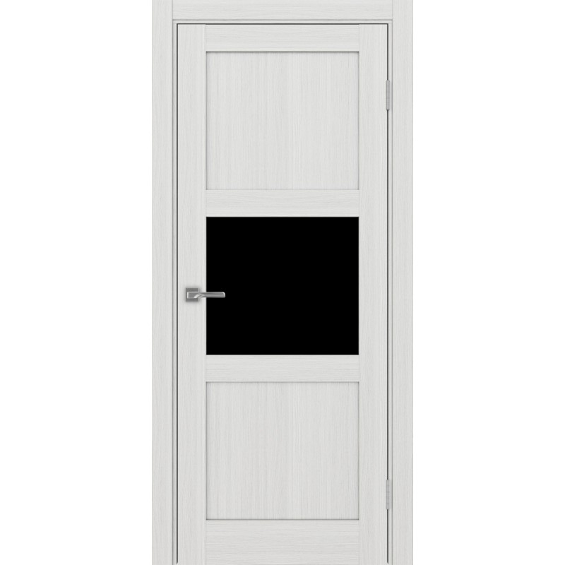 Межкомнатная дверь Турин 530.121, цвет ясень серебристый, заполнение LACчерный, размер 200*80 см.