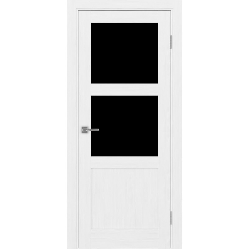 Межкомнатная дверь Турин 530.221, цвет белый лёд, заполнение LACчерный, размер 200*80 см.